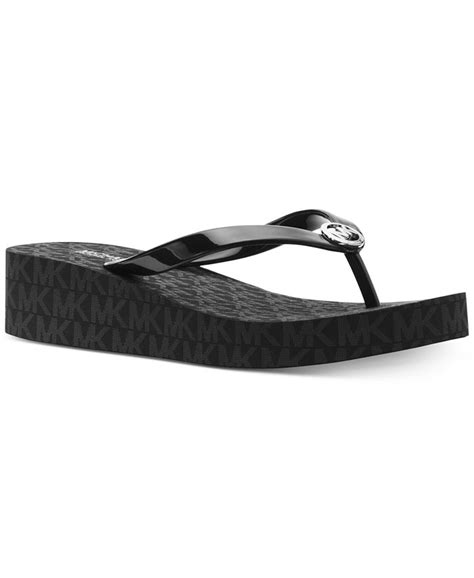 michael michael kors women's bedford platform flip-flops|Michael Kors genuine leather sandals.